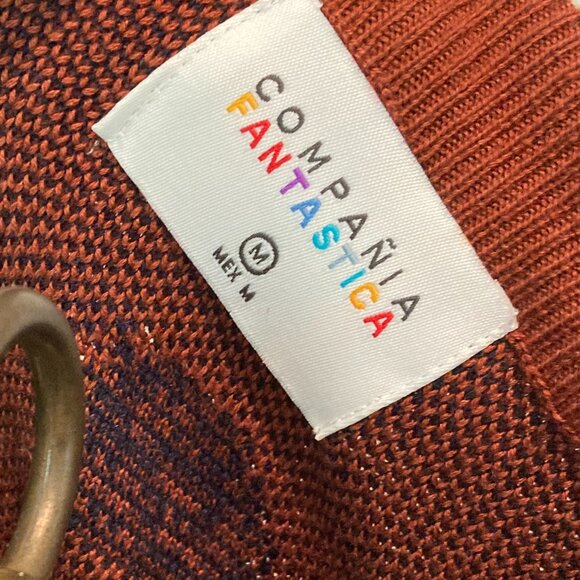 Compañia Fantastica ModCloth Burnt Orange Polka Dot Women's Sweater - Picture 5 of 6